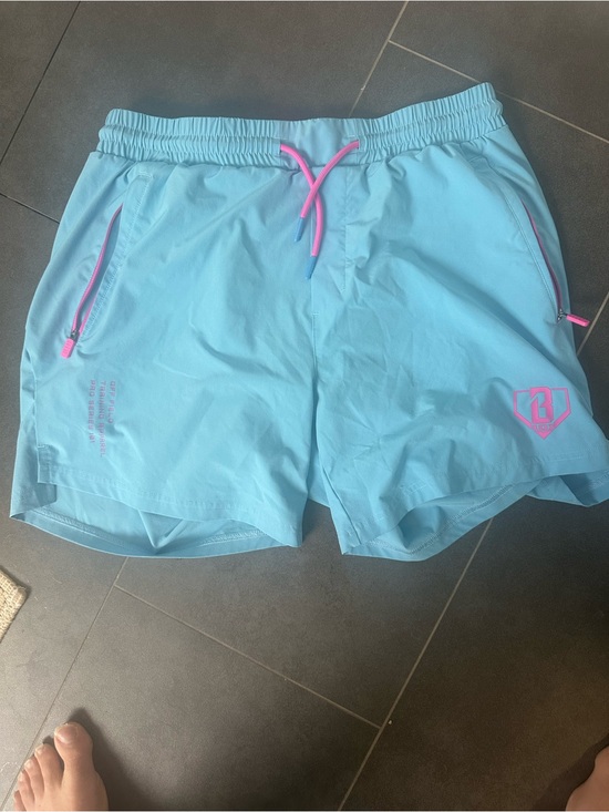 Baseball Lifestyle 101 Other - Aqua Athletic Shorts with Pink Accents